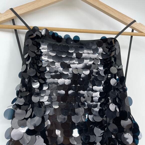 NBD | NWT Portra Mini Dress in Black Paillettes Party Disco Sequins M - Picture 6 of 16